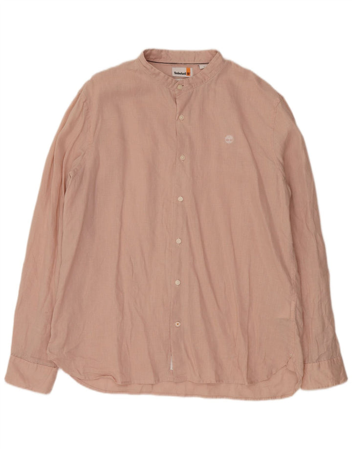 Timberland Camisa Slim Fit Hombre XL Lino Rosa
