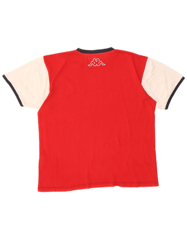 Kappa Hombre Camiseta Gráfica Top Medium Rojo Colorblock Algodón