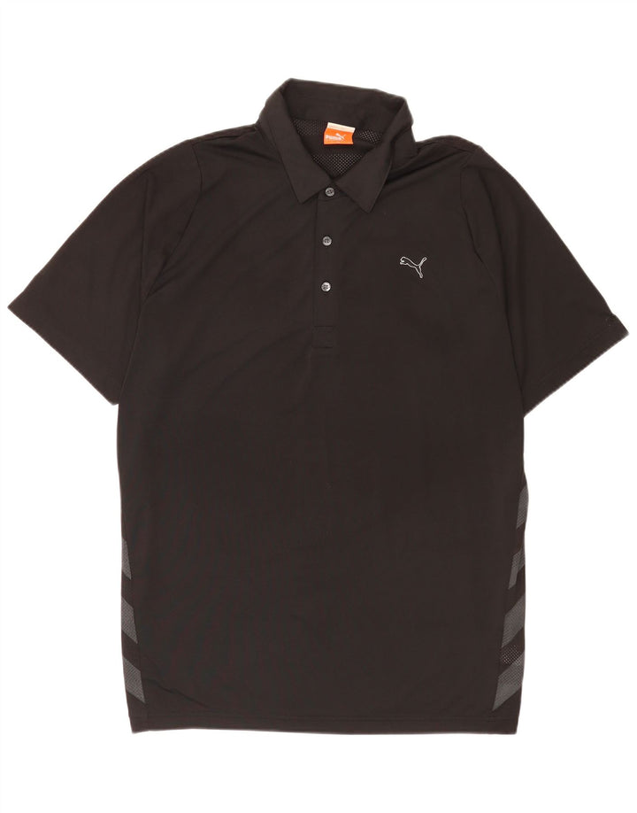 Puma Polo gráfico para hombre, poliéster con bloques de color negro grande
