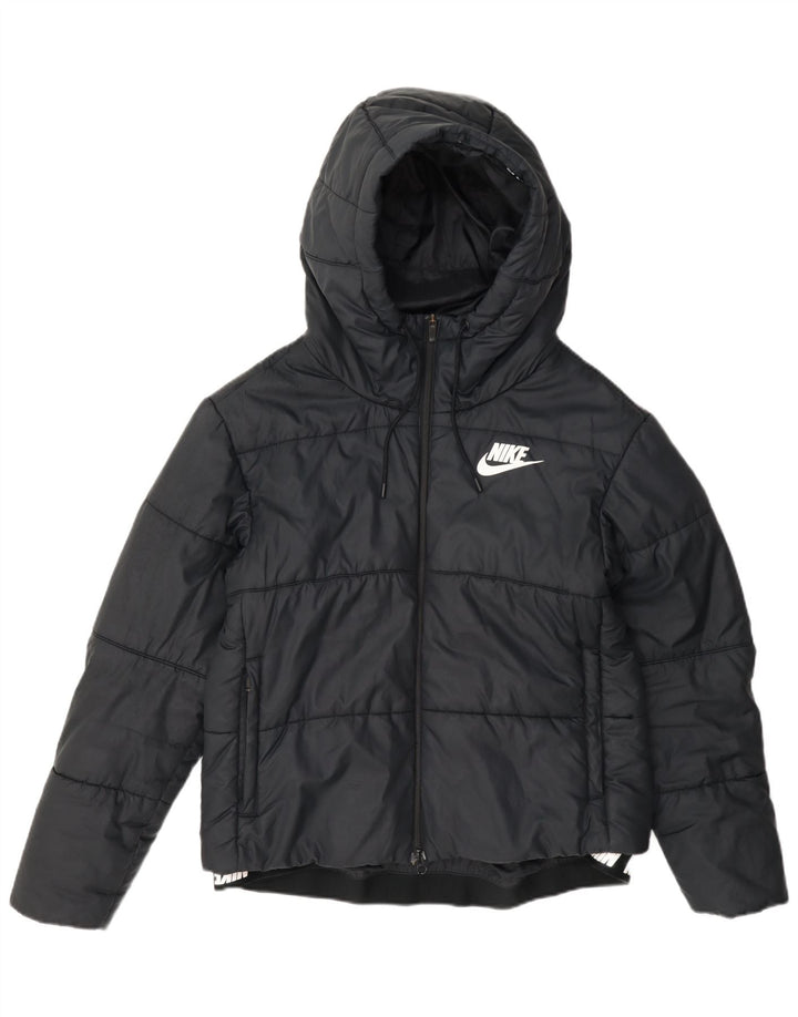 Nike - Chaqueta acolchada con capucha para mujer, talla M, poliéster, color azul marino