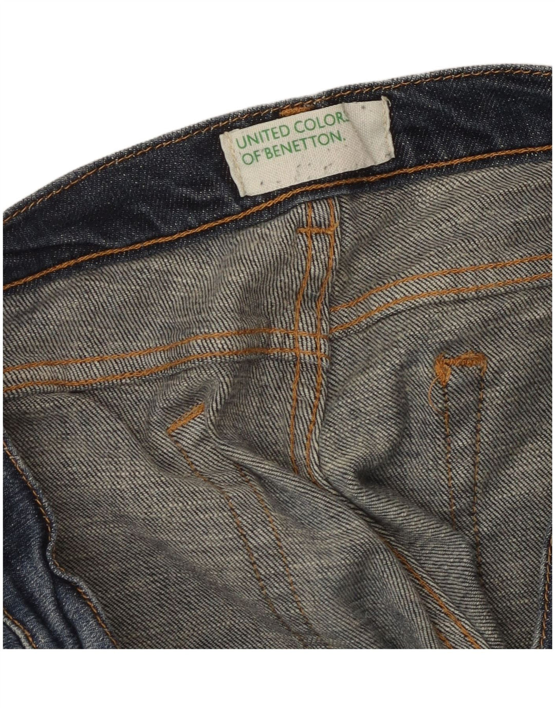Benetton Vaqueros Cropped Mujer W34 L25 Azul