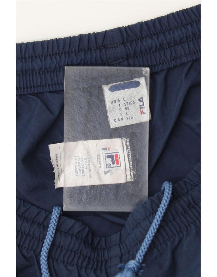 Fila - Pantalones cortos deportivos para hombre, talla grande, poliamida azul marino