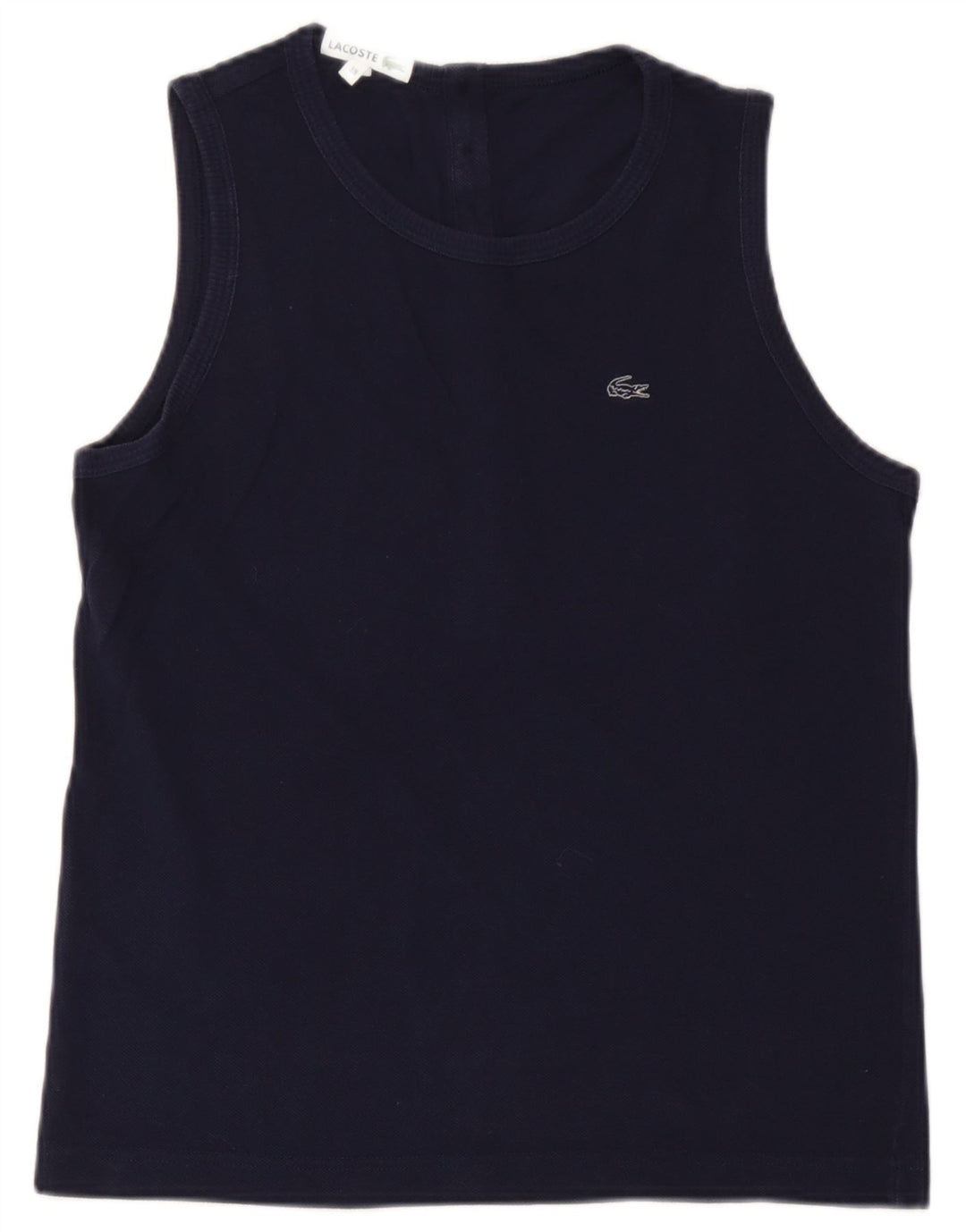 Lacoste Mujer Chaleco Top Talla 38 Medio Azul Marino Algodón