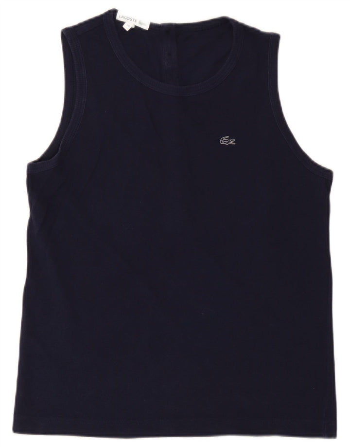 Lacoste Mujer Chaleco Top Talla 38 Medio Azul Marino Algodón