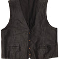 Chaleco de cuero vintage para hombre XL negro
