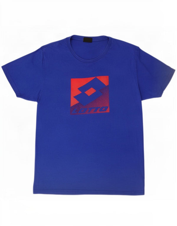 Lotto - Camiseta gráfica para hombre, talla grande, algodón azul