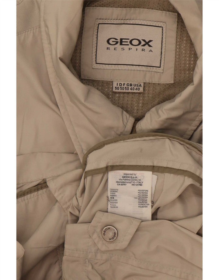 Geox Mens Respira Utility Jacket UK 40 Large Beige Poliéster