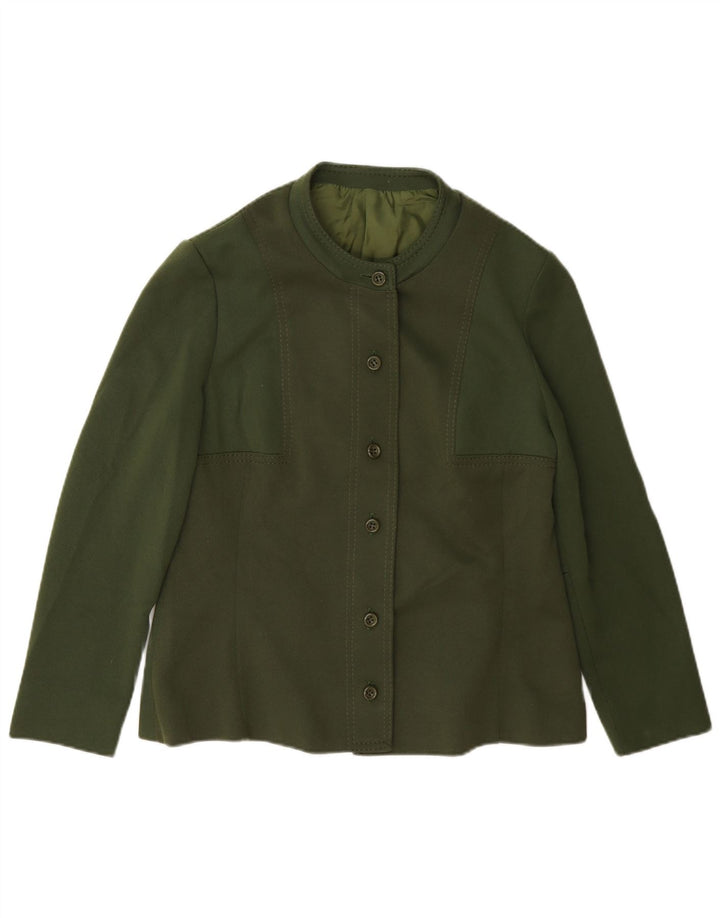Vintage mujer bombardero chaqueta Reino Unido 14 verde medio