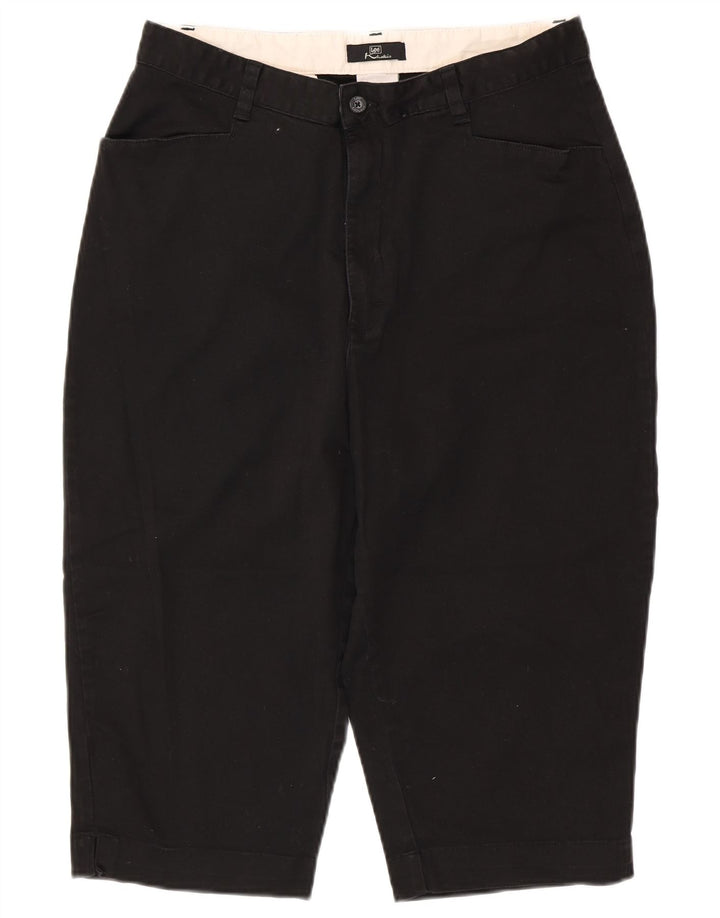 LEE Pantalones capri de cintura alta para mujer, color caqui, US 16 2XL W32 L18, algodón negro