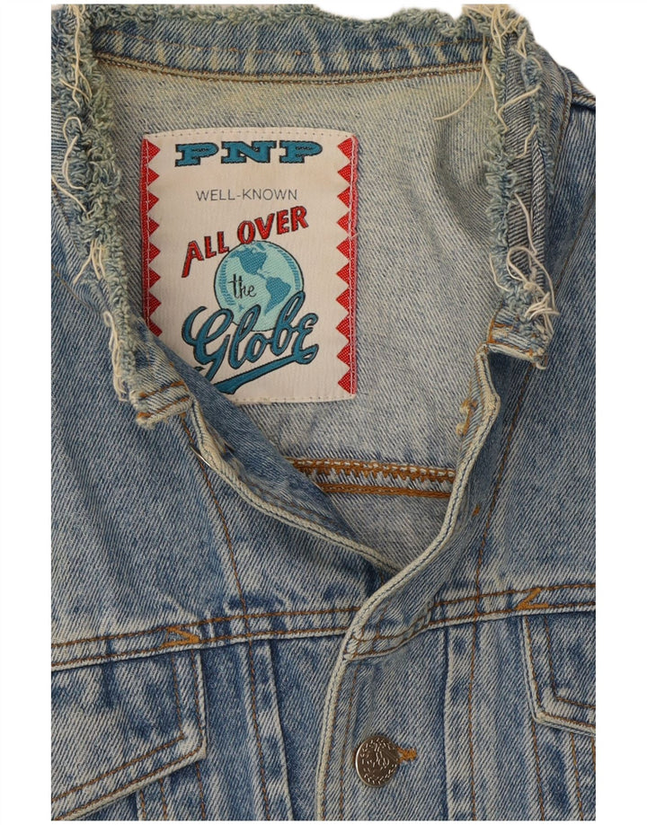 Vintage hombres chaqueta de mezclilla Reino Unido 36 pequeño azul