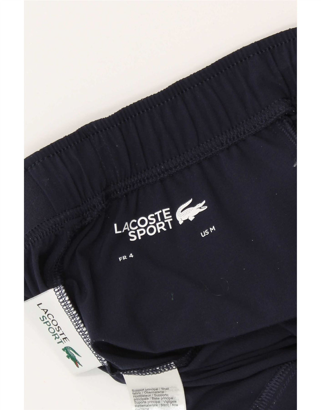 Lacoste Pantalones cortos deportivos gráficos para hombre Talla 4 Mediano Azul marino Poliéster
