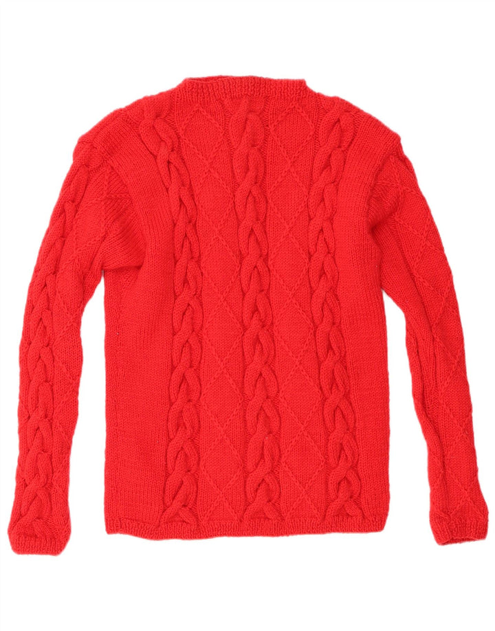 Vintage mujer cuello tortuga jersey suéter Reino Unido 12 rojo medio
