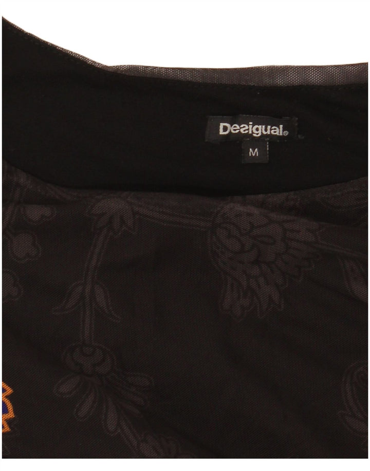 DESIGUAL Blusa de manga larga para mujer UK 40 Medium Black Floral