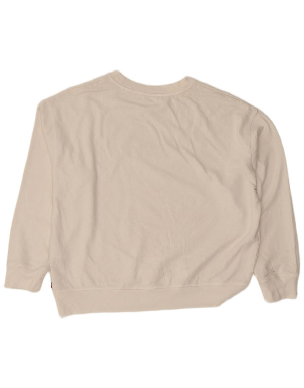 Levi's Sudadera gráfica para mujer Jumper UK 18 XL Algodón blanco