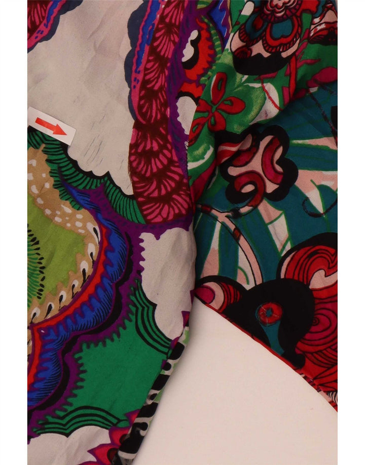 Desigual Mujer Jersey Camisa Blusa UK 10 Pequeño Patchwork Multicolor