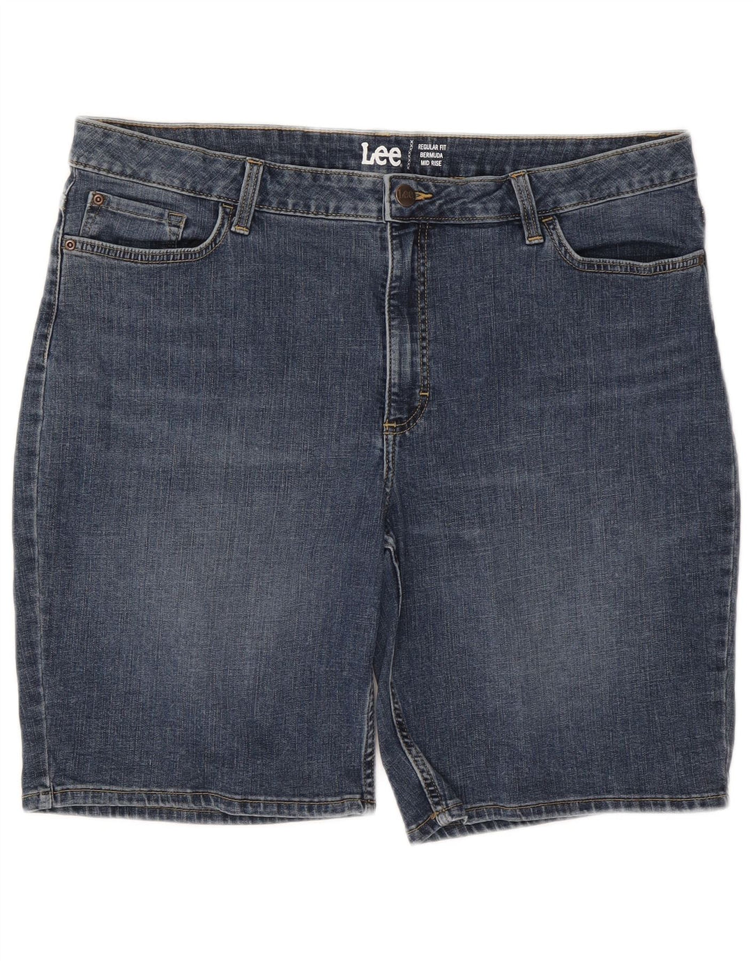 LEE Bermudas de talle medio y ajuste regular para mujer W40 2XL Azul