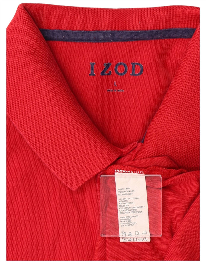 Izod Polo de corte regular para hombre de algodón rojo grande