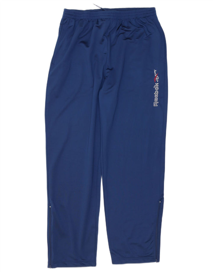 Reebok - Pantalón de chándal gráfico para hombre, talla grande, poliéster, azul marino