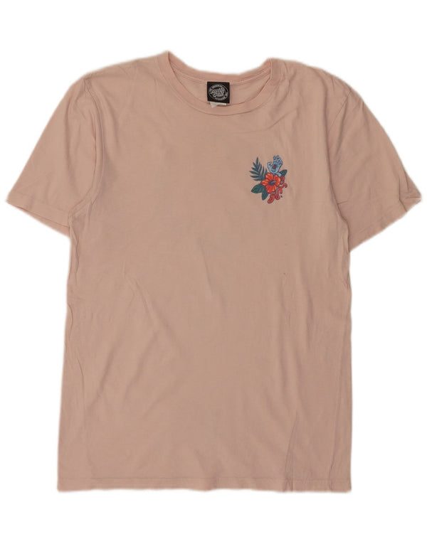 Santa Cruz Camiseta gráfica para hombre Top de algodón floral rosa medio