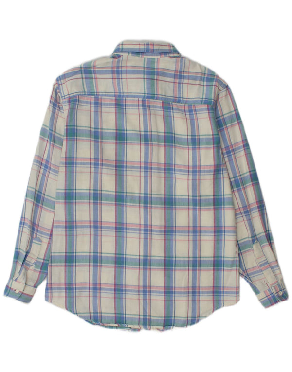 EDDIE BAUER Camisa de franela para mujer UK 44 Algodón a cuadros azul medio