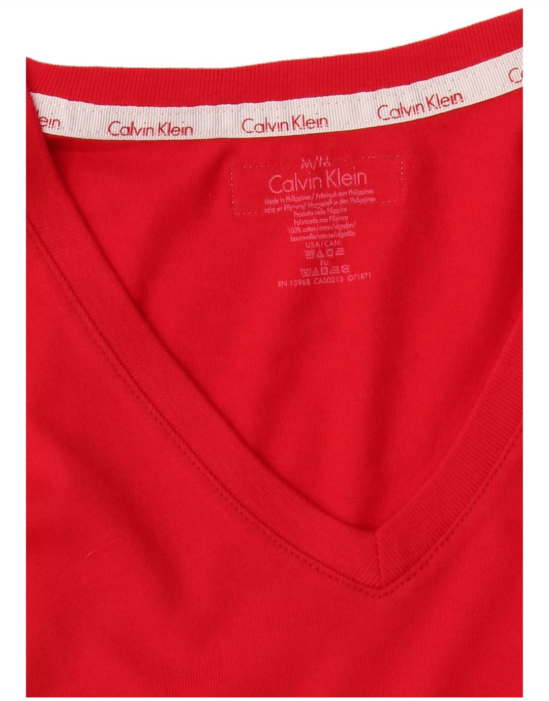 Calvin Klein Top para mujer de manga larga UK 12 Algodón rojo mediano