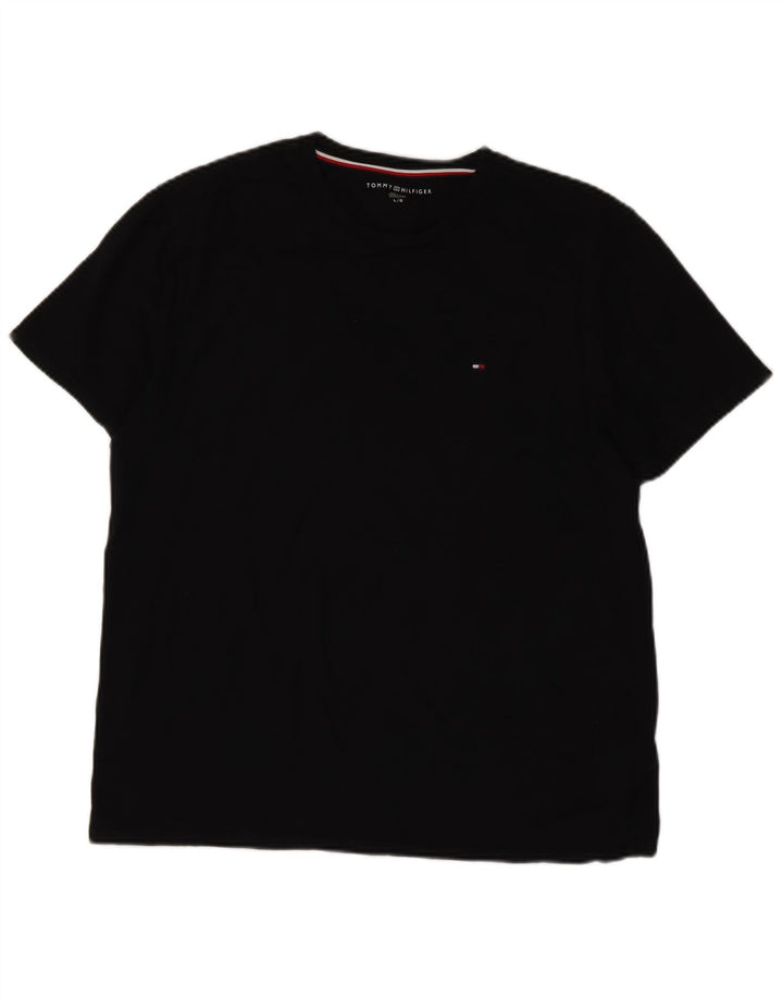 Tommy Hilfiger - Camiseta para hombre, talla grande, algodón negro