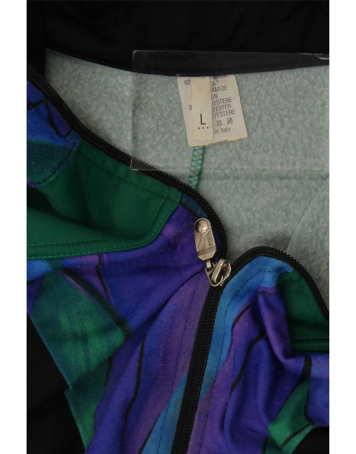 Vintage hombres gráfico chándal top chaqueta grande multicolor colorblock
