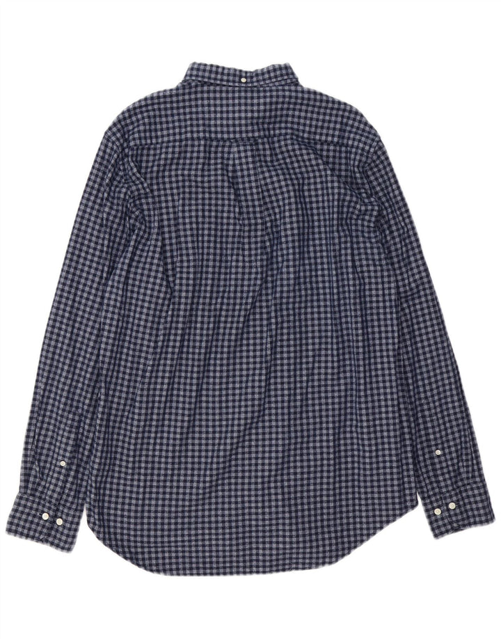 GANT Camisa de franela para hombre Talla 41/42 16 1/2 Grande Azul marino Vichy