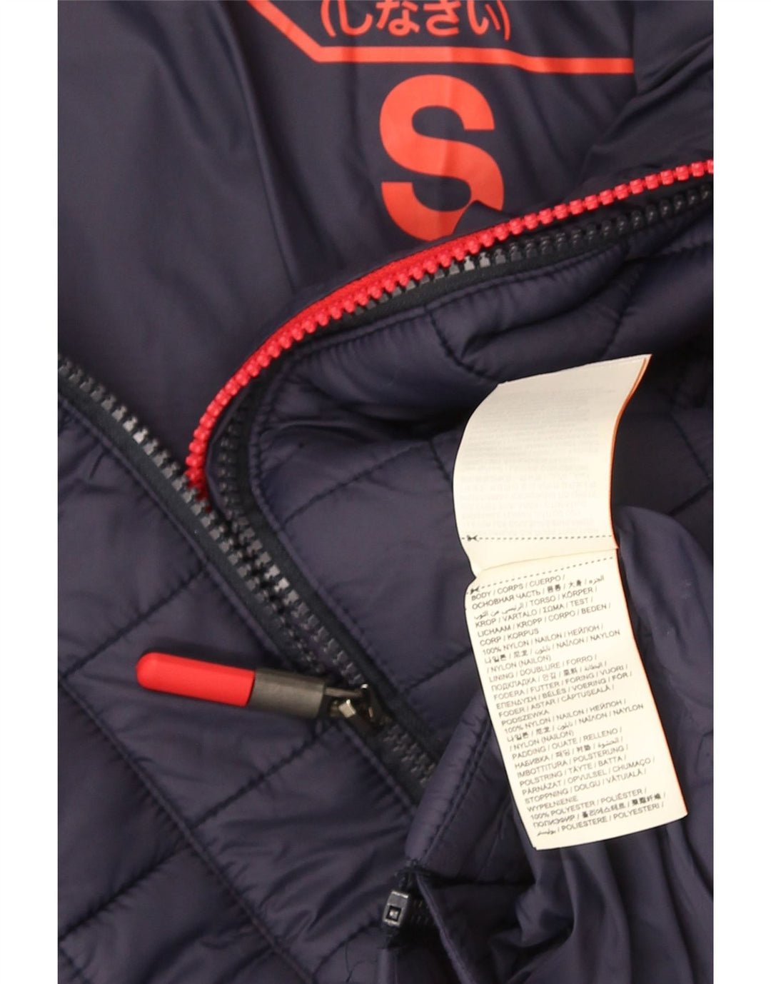 Superdry Chaqueta Acolchada Con Capucha Para Mujer UK 40 Small Nylon Azul Marino