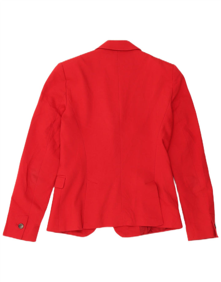 Zara - Chaqueta tipo blazer con 1 botón para mujer, talla 40, talla pequeña, algodón rojo
