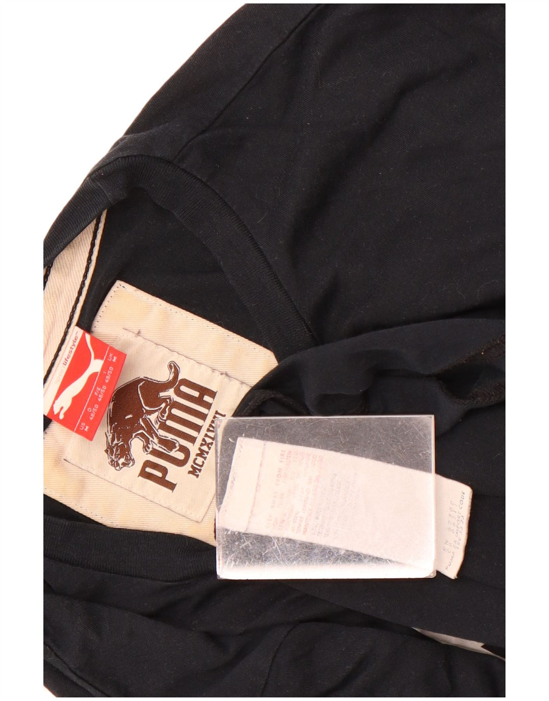 Puma Camiseta gráfica para hombre Top Medium Black Cotton