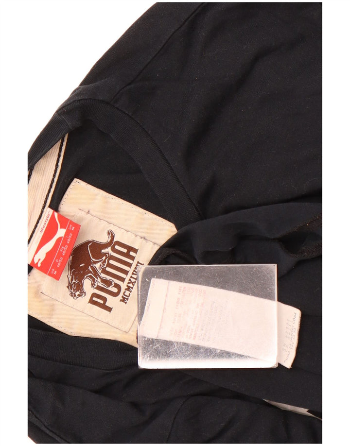 Puma Camiseta gráfica para hombre Top Medium Black Cotton