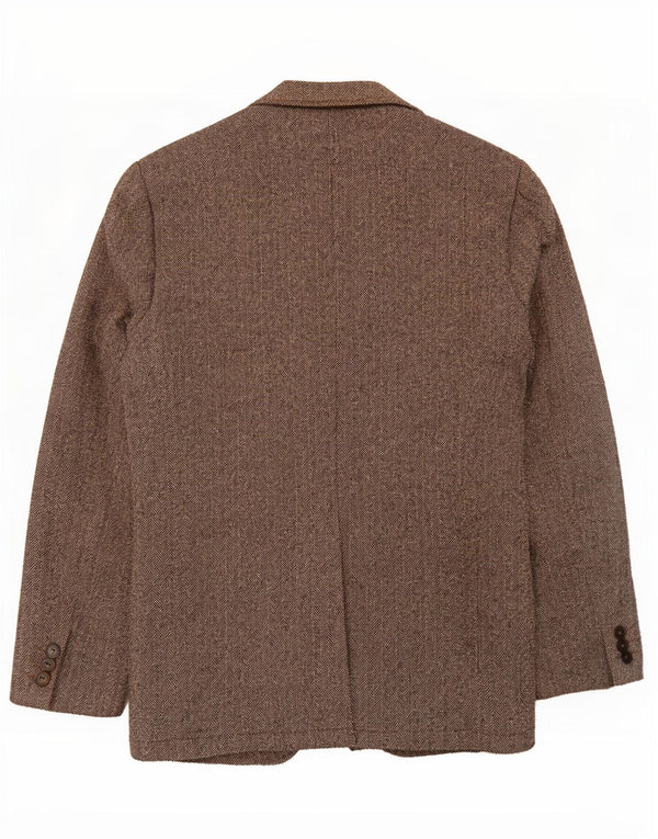 Gap Chaqueta tipo blazer de 2 botones para hombre UK 36 Small Marrón Espiga Poliamida