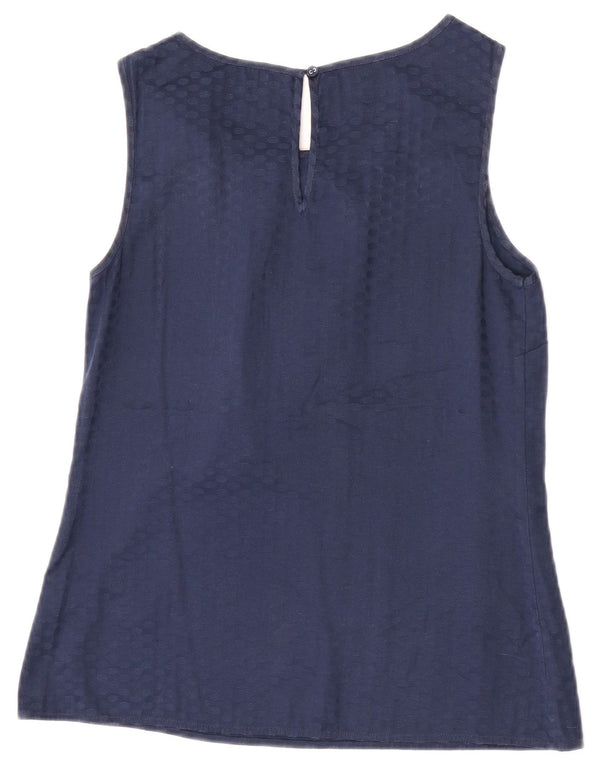 Oasis Blusa sin mangas para mujer Top UK 40 Medio Poliéster con lunares azul marino