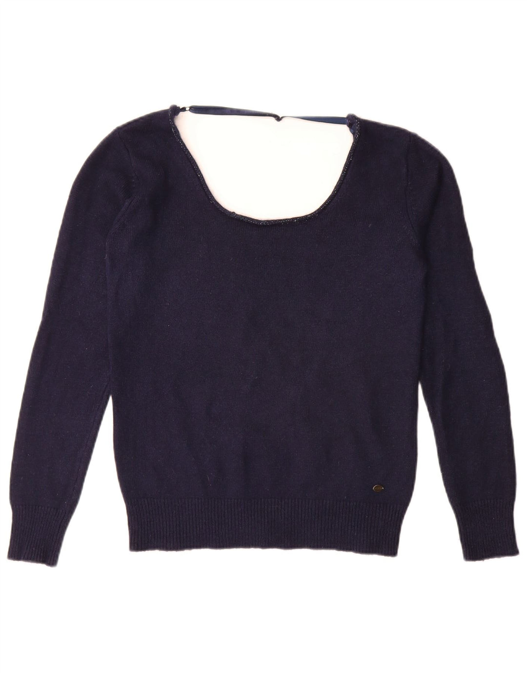 Guess Suéter tipo jersey con cuello barco para mujer UK 14 Medium Azul marino