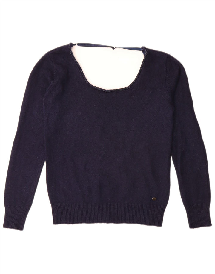 Guess Suéter tipo jersey con cuello barco para mujer UK 14 Medium Azul marino