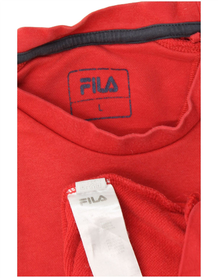 Fila Hombre Sudadera Jumper Grande Poliéster Rojo