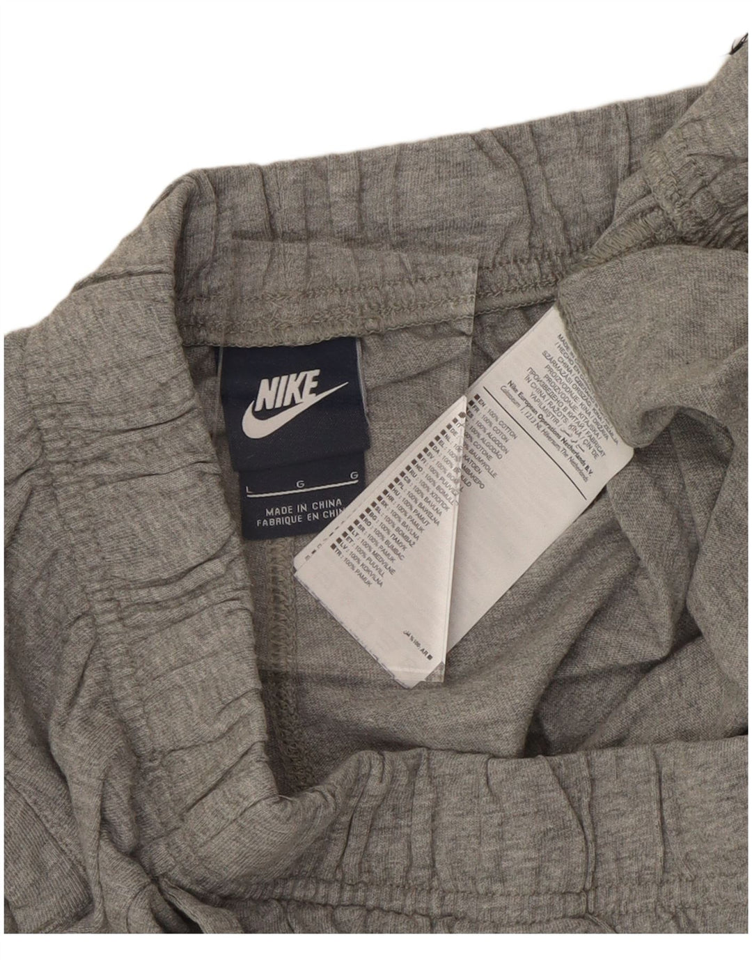 Pantalones cortos deportivos NIKE para hombre, algodón gris grande