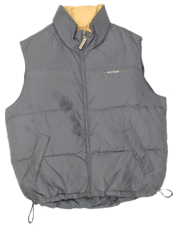 Tommy Hilfiger Chaleco acolchado para hombre UK 40 Large Grey Nylon