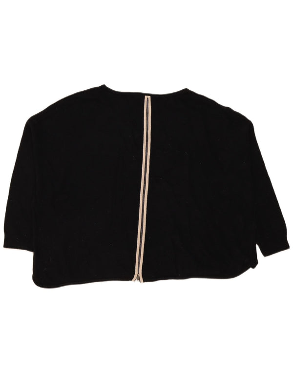 MINT VELVET Suéter con cuello barco gráfico para mujer UK 46 Grande Negro