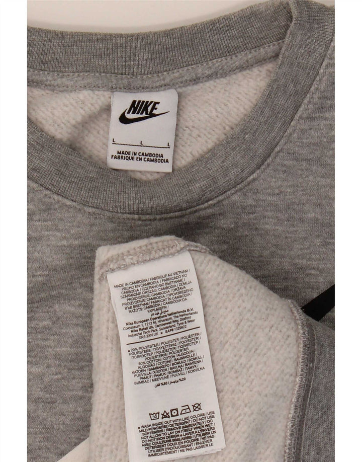 Nike - Sudadera con gráfico para hombre, talla grande, algodón gris