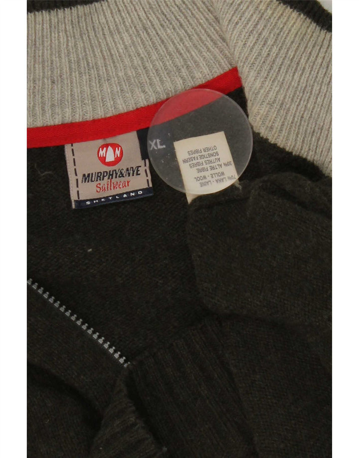 Murphy & Nye Jersey con cuello y cremallera para hombre XL Lana verde