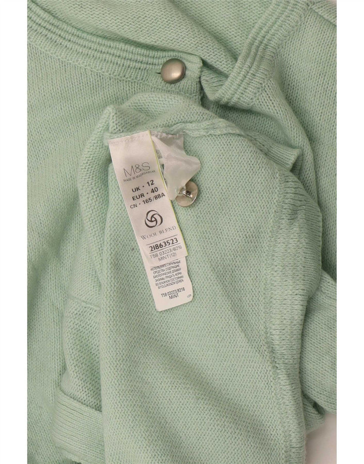 Marks & Spencer Suéter Cárdigan para Mujer Reino Unido 12 Acrílico Verde Medio