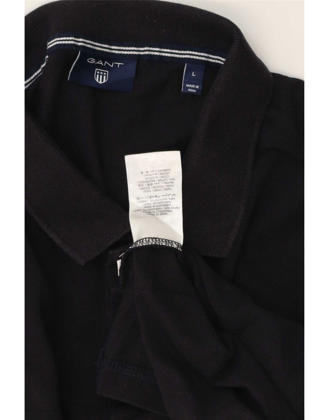 Gant Polo Hombre Grande Negro Algodón