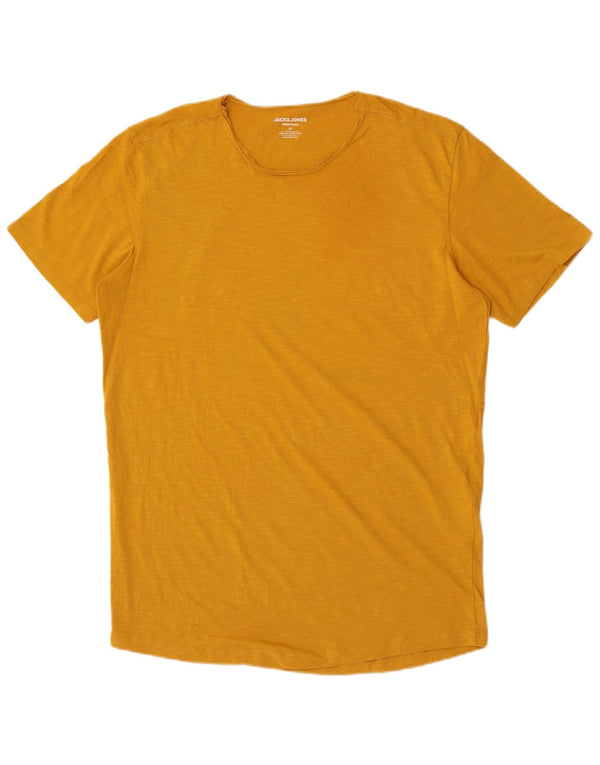 Jack & Jones Hombre Regular Fit Camiseta Top Algodón Amarillo Medio