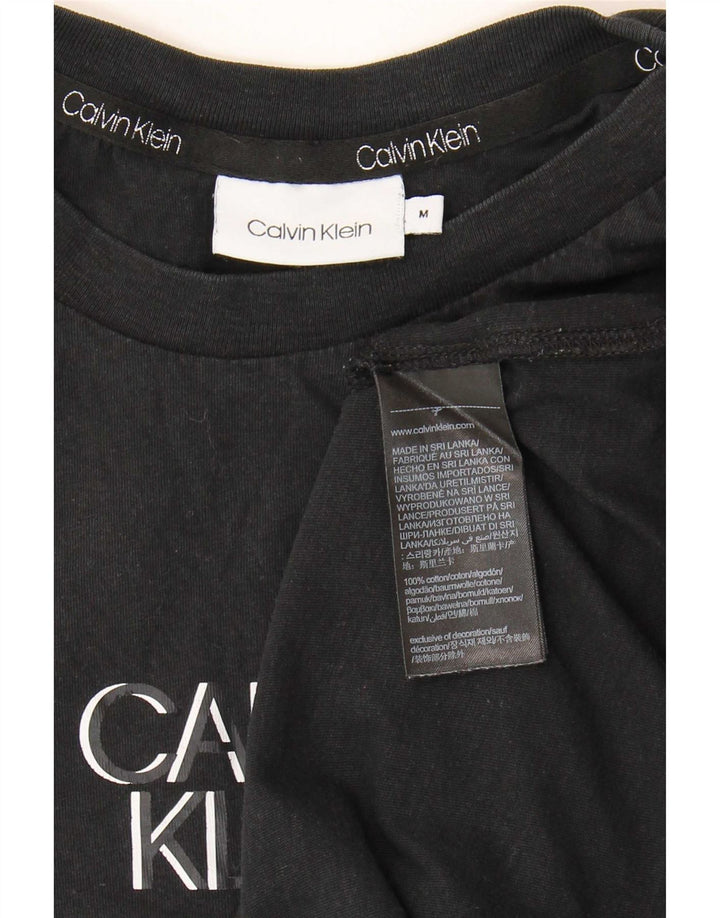 Calvin Klein Camiseta gráfica para hombre Top mediano de algodón negro