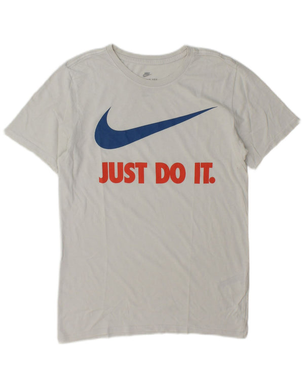 Nike Camiseta gráfica de corte atlético para hombre, talla pequeña, algodón blanco