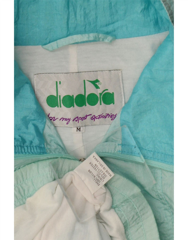 Diadora Chaqueta de chándal extragrande para mujer, talla 44, talla mediana, azul floral