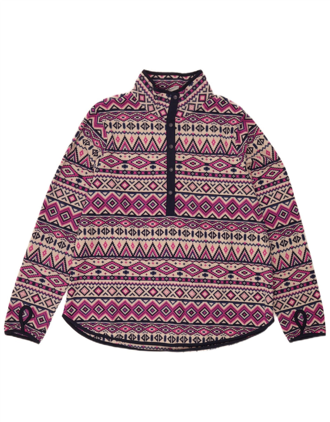 Tchibo Jersey de forro polar con cuello de botón para mujer Reino Unido 46 Grande Multicolor Fair Isle