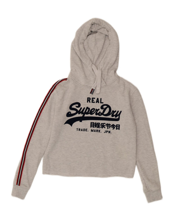 Superdry Jersey con capucha extragrande con gráfico corto para mujer UK 6 XS Algodón gris